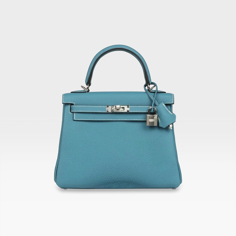 Hermès - Kelly Retourne 25 - Blue Jean Togo